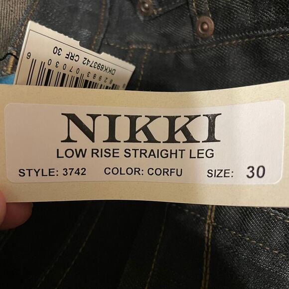 NWT David Kahn Nikki Low Rise Straight Leg Dark Wash Jeans - Picture 11 of 11